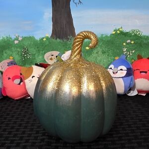 Gold and Green Decorative Pumpkin